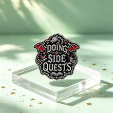 "Doing Side" Quests Dragon Enamel Pin, Fantasy Game Lapel Brooch, Vintage Gothic Badge For Backpack Clothes Hats, Unique Gift For Game Lovers - Multicolor - View 2
