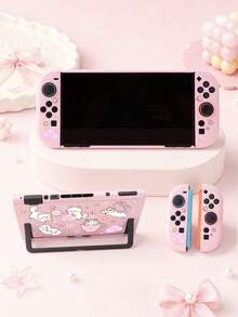 1pc Cartoon Cat Graffiti Pattern Game Console Protective Case, Compatible With Switch 2 (2025)/Switch OLED/Switch Console, Made Of Soft TPU Material Soft Shell/Hard Shell, Universal Storage Bag, No Disassembly Required, Anti-Drop And Dust-Proof, Ideal Gift Compatible With Switch Gamers - View 7