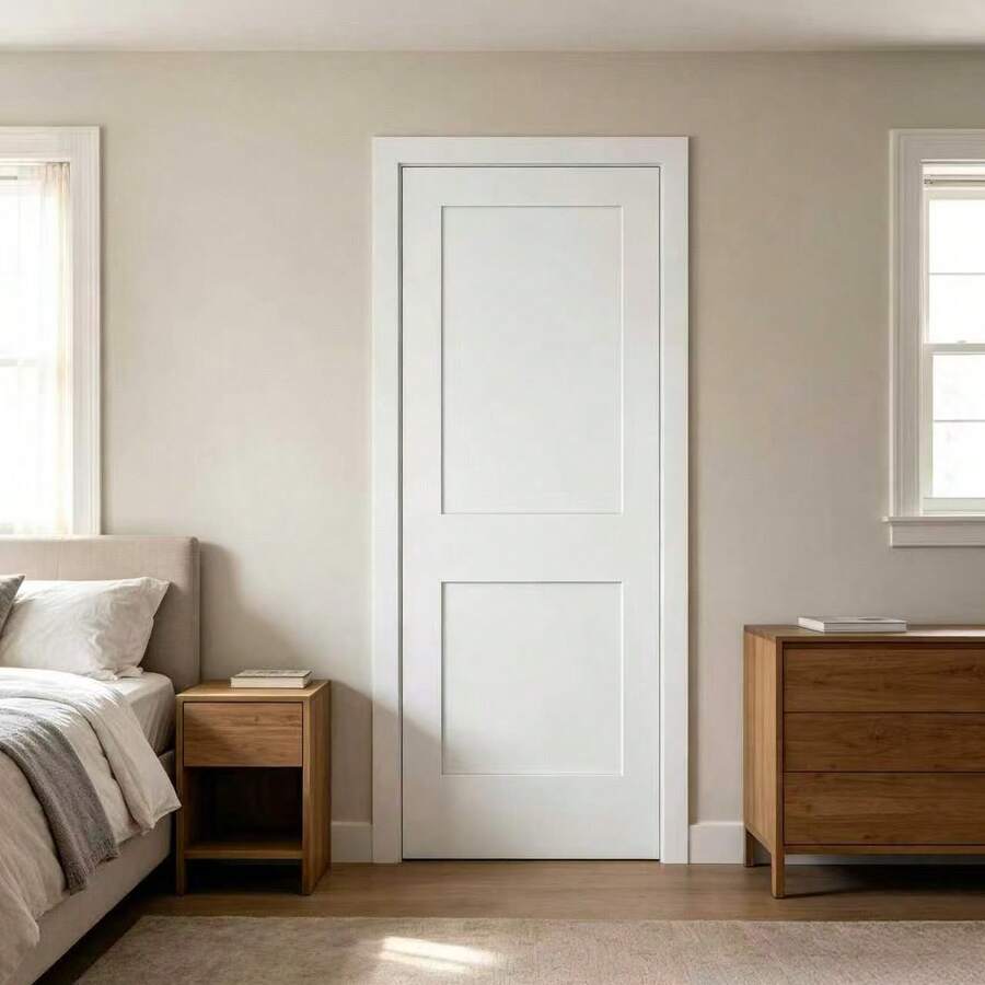 Theeshow Shaker White Primed 2-Panel Wooden Interior Door Slab,Package Contains One Door Slab - 30inch - View 1