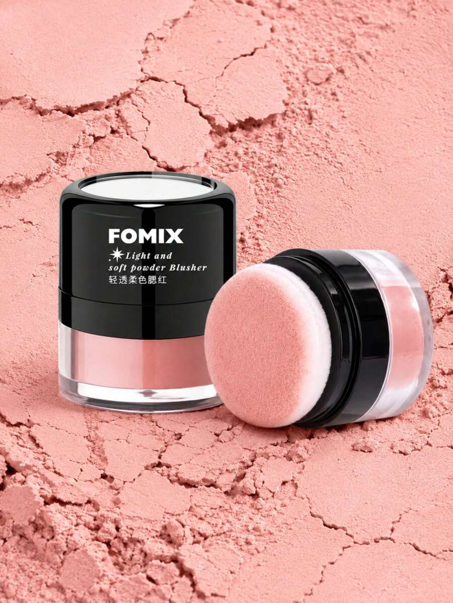 FOMIX Perona pipi bubuk matte lembut dengan bantalan puff terintegrasi, formula ringan dan halus seperti sutra, warna pipi yang dapat dibangun dan dibaurkan, hasil akhir alami, palet perona pipi portabel yang ramah untuk pemula untuk riasan sehari-hari, pesta, dan hadiah. - warna teh susu - View 1
