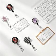 1PC Rhinestone Retractable Badge Reel Keychain, Adjustable Length, Hard Shell ID Holder Clip For Bus Card, ID Card, Work Badge, Student ID, Exhibition Pass, Event Party ID Card Holder - Ballet Girl - View 8