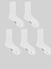 1/4/8/20 Pairs White Massage Bottom Sports Knee-High Socks - White - View 3