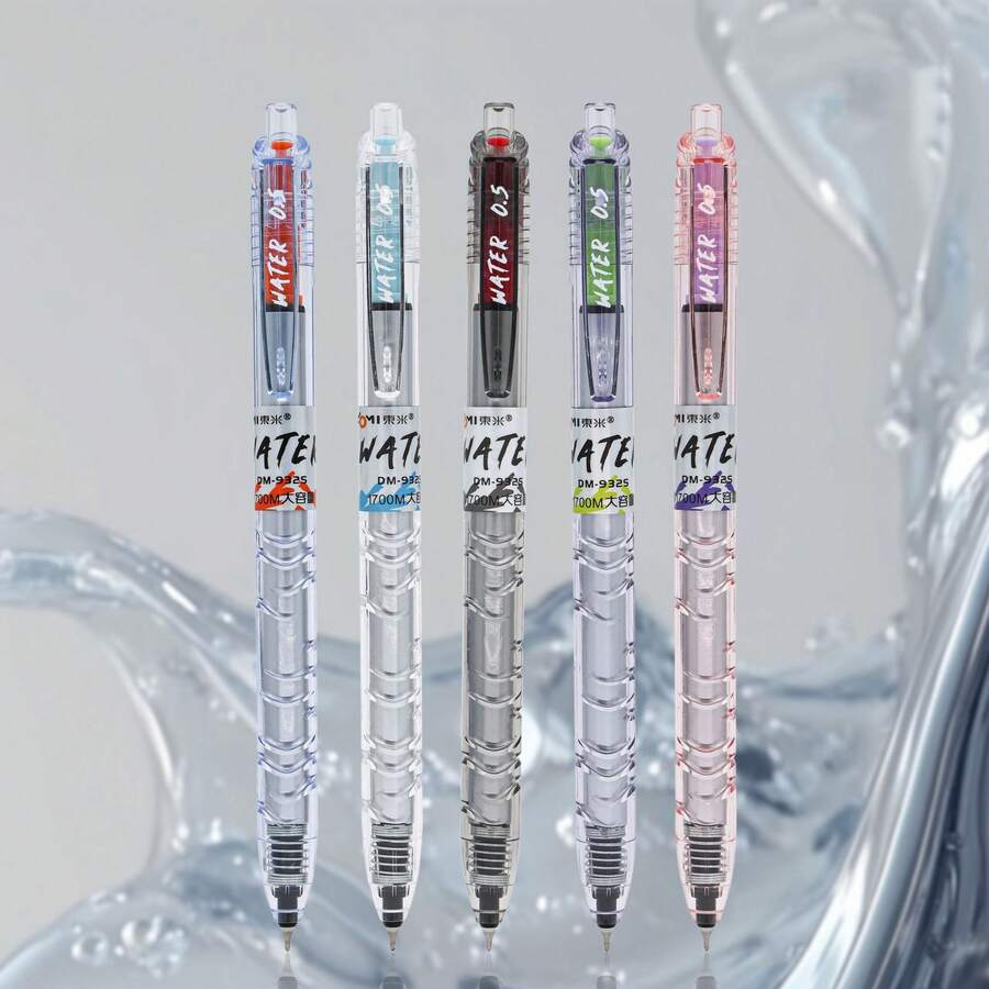 12pcs Dongmi Retractable Neutral Pens, INS Minimalist Transparent Barrel, CS Conical Tip 0.5mm, Student Exam Practice Pens, INS Style Transparent Body, Multiple Fresh Colorful Shells, Exquisite Appearance, CS Conical Tip 0.5mm, Smooth And Stable Tip, Even And Fluid Ink Flow, No Ink Skipping Or Fading, Comfortable Hand Feel For Long-Term Writing, Uniform Black Ink Refill, Clear And Neat Handwriting, Retractable Tip, No Cap Needed - A - View 1