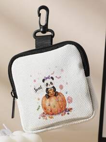 1pc Coin Purse, Storage Bag, Makeup Bag, Card Holder, Earphone Storage Bag, Halloween Pattern Printed Coin Wallet Card Holder, Can Hold Coins, Cards, Accessories, Keys, Multi-Functional Storage Bag, Ideal Gift For Girls And Boys - Multicolor - View 2