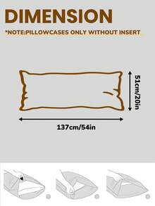 1pc Soft Pillowcase, Long Pillowcase, Standard Size Pillowcase, Envelope Closure, Wrinkle-Resistant, Fade-Resistant, Stain-Resistant, Without Pillow Insert, Size 20x54 Inches, 20x36 Inches, Suitable For Spring/Summer Decor, Room Decor, Study Supplies - Multicolor - View 4