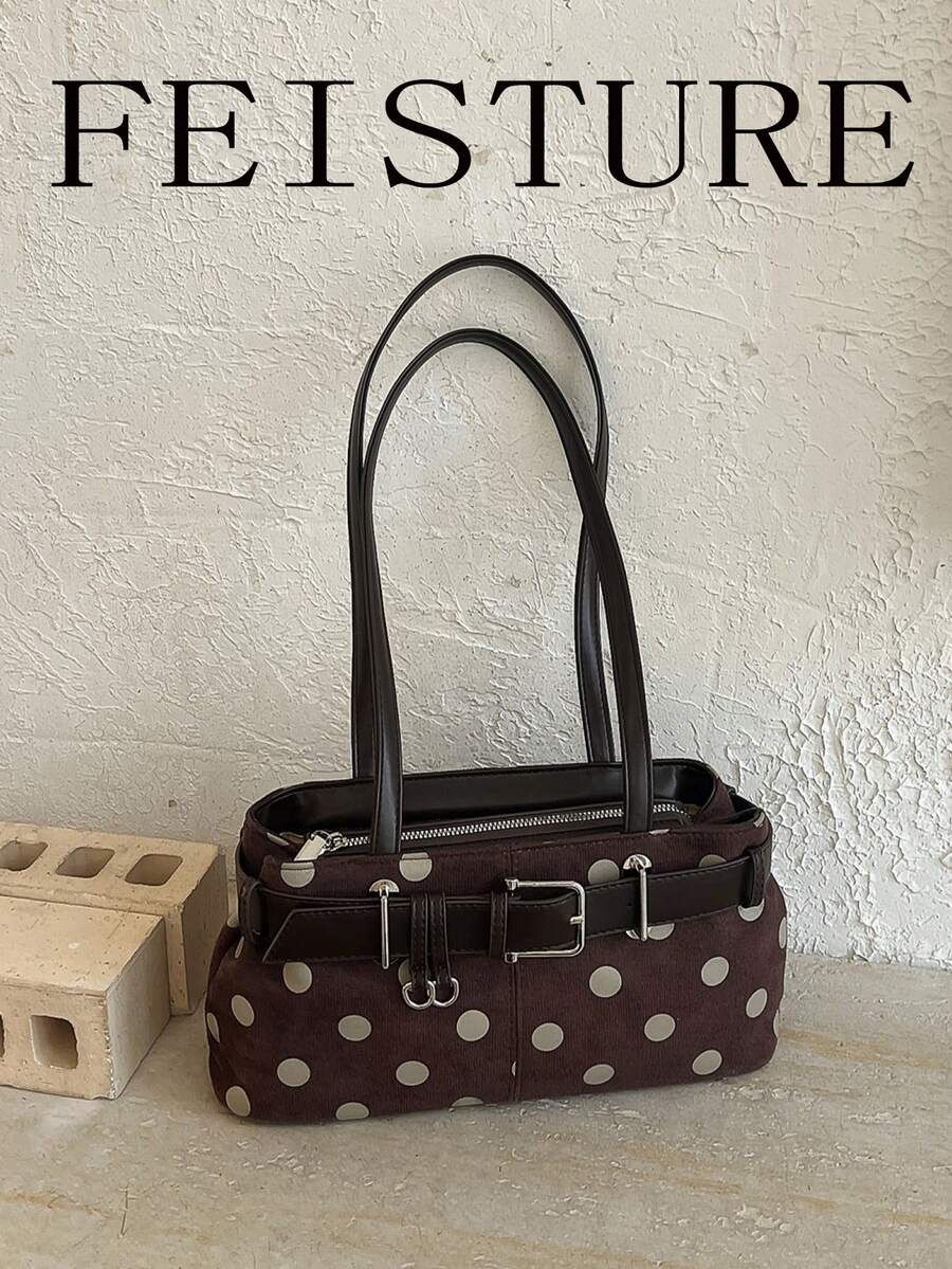 FEISTURE 1件裝時尚女款腋下肩背包，附裝飾肩帶，適合日常出遊、約會與通勤