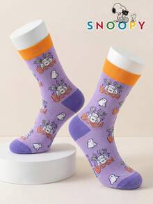 1/3 Pairs Snoopy Men's Socks, Colorful Puppy Pattern Fun Mid-Calf Socks, Cute Christmas Print Socks - Multicolor - View 8
