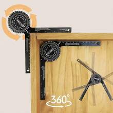 New 0-360° Precision Measuring Tool With Angle/Degree Scale, 360° Heavy-Duty Aluminum Alloy Protractor, Suitable For Woodworking, DIY Woodworking, Bevel Guide, And Angle Cutting Positioning Tool For Wood And Plastic Materials - A - View 5