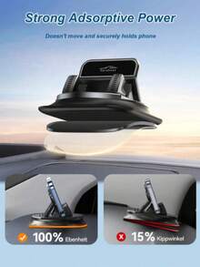 360° Rotatable Car Phone Holder, ABS Material Non-Slip Base, Adjustable For Dashboard/Desktop Use, Compatible With IPhone And Android Smartphones, Rotating Arm Design, Suitable For Hands-Free Driving, Navigation, Video Calls - A - View 10