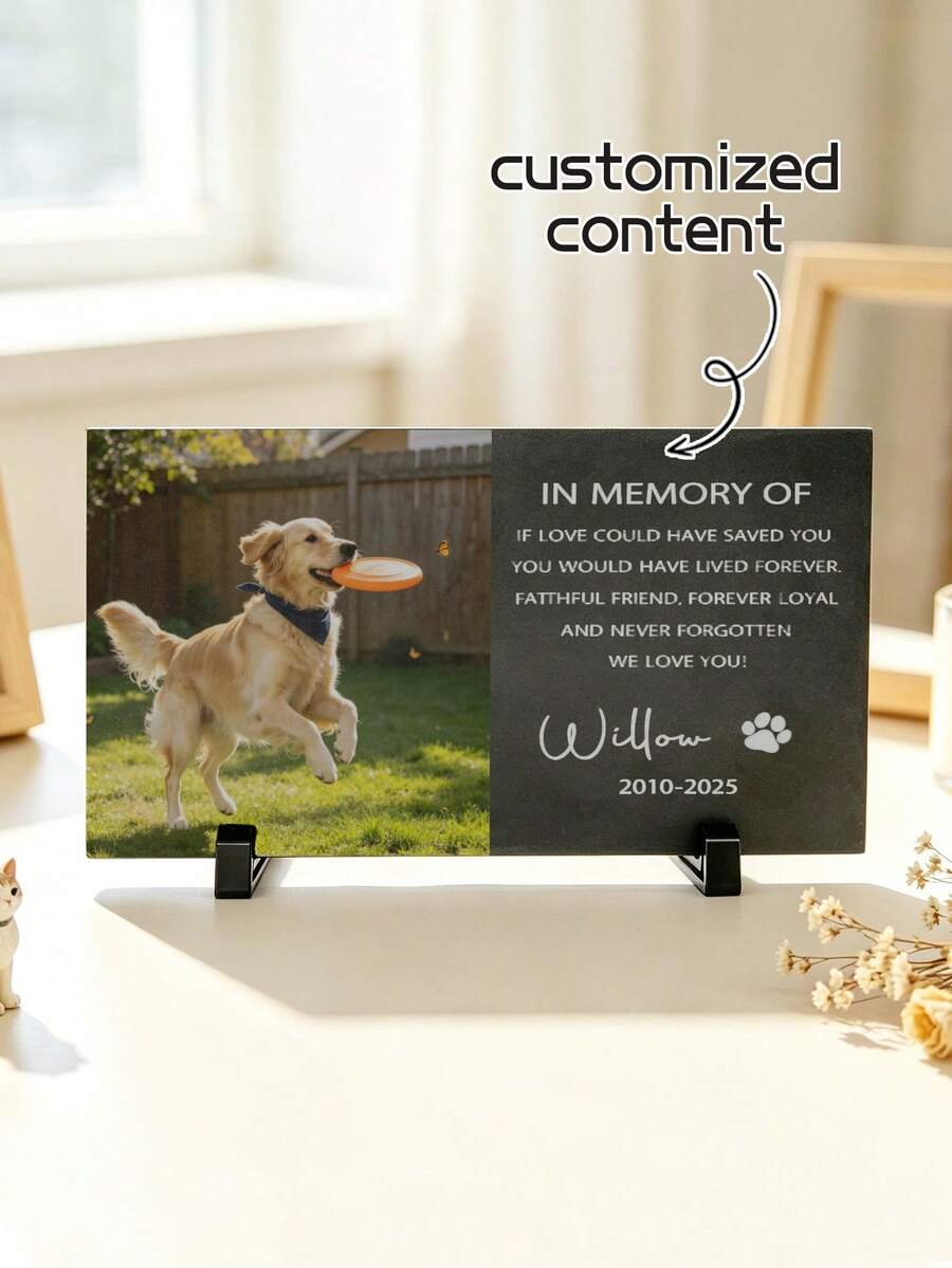 Personalized Pet Memorial, Customized Pet Memorial Stone, Pet Tombstone With Photo, Pet Tombstone, Pet Memorial Gift, Dog Sympathy Gift - Multicolor - View 1