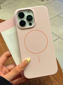 Luxury Fluorescent Liquid Silicone Phone Case, Compatible With IPhone 18 Pro Max 17 Air 16 15 14 13 12 17 Pro Max Plus, Magnetic Soft Shell - Pink - View 7