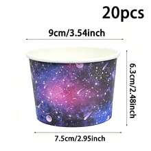 Galaxy Ice Cream Cups, Printed With Universe Starry Sky And Planet Patterns, Disposable Dessert Bowls, Suitable For Cold Drinks, Frozen Yogurt, Ice Cream, Pudding And Snacks, Perfect For Adult Sci-Fi Theme Parties, Astronomy Gatherings, Space Events, Catering Services And Dessert Shops - Multicolor - View 8