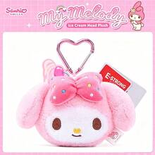SANRIO Genuine Sanlio Ice Cream Kuromi Doll Pendant Melody Bag Backpack Plush Keychain Girl Birthday Gift - Multicolor - View 12