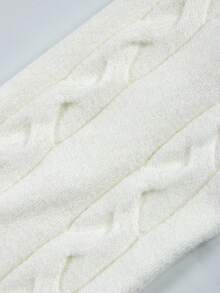 Women's Solid Color Knit Cardigan With Bow Design, Suitable For Wedding, College, Office, Autumn - Off-white - View 9