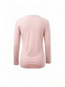 2pcs/Set Minimalist Pink Long Sleeve Cardigan Jacket And Camisole Top, Spring Outfit Elegant Summer - Pink - View 8
