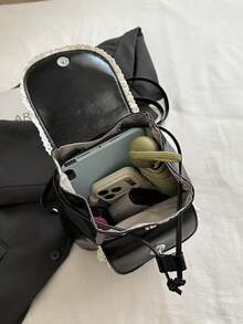 Ransel Vintage untuk Pelajar Wanita, Gaya Korea Serbaguna Minimalis Premium untuk Mahasiswa dan Pengguna Transportasi Umum - Hitam - View 10