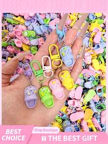 Colorful Mini Clog-Shaped Keychain, Creative Resin Colorful Mini Clog Pendant Key Ring Set, Suitable For Women And Men Bags Backpacks Gifts - Shoe Charm - View 4