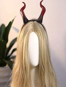 1/2pcs Devil Horn Headband, Horn Hair Hoop Decoration Headpiece, Party Performance Prop, Costume Accessory, Perfect For Halloween Party Decoration! Christmas Party Decoration! Gift For Friends, Family, Perfect Holiday Gift - Multicolor - View 11