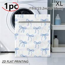1PC Zipper Mesh Laundry Bag Polka Dot Bowknot Graphic Reusable Delicate Garment Washing Protection For Socks Underwear Pants Sweaters Shirts Blouses Lingerie Bra Hosiery Fine Fabric Care Machine Wash Storage Organization - View 7