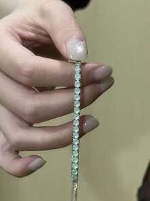 1PC Summer Clear Mint Green Bracelet - Korean-Style Light Luxury, Exquisite, Niche, Simple And Versatile Accessory - Multicolor - View 4