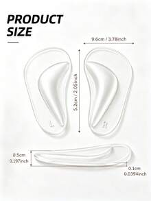 1 Pair Unisex Arch Support Foot Bed Anti-Torsion Washable Snug Fit Sports Half-Size Shoe Insoles - Multicolor - View 2