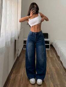 Women Jeans - Deep Blue - View 2