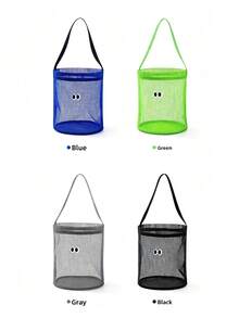 1pc Mesh Breathable Hanging Toiletry Bag, Large Capacity Handheld Bath Storage Bag, Dry & Wet Separation, Vacation Essential, Makeup Bag, School Season, Bathroom Storage, Suitable For Shower, Beach, Swimming And Gym - Multicolor - View 7