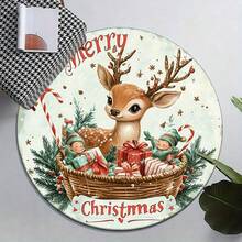 1 buah Karpet Bundar Motif Rusa Lucu untuk Hadiah Natal, Selamat Liburan Natal, Karpet Ruang Tamu, Karpet, Karpet Area Ruang Tamu, Karpet Area Kecil, Tikar, Dekorasi Rumah, Karpet Ruang Tamu Besar, Dekorasi Rumah Ruang Tamu, Dekorasi Ruangan, Karpet yang Dapat Dicuci, Karpet Mewah, Karpet Berbulu, Karpet Musim Gugur/Musim Dingin, Tebal/Mewah - MultiWarna - View 4