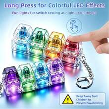 1 buah Mainan Pereda Stres Keyboard Dewasa, Mainan Fidget Sensorik, Pereda Kecemasan, Gantungan Kunci Pereda Stres Keyboard, Mainan Pereda Stres Tombol Keyboard dengan Lampu LED, Gantungan Kunci Pereda Stres Tombol Transparan Portabel 4 Tombol - MultiWarna - View 5