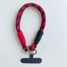 High-Value Minimalist Dopamine Woven Striped Colorblock Personalized Double Buckle Cup Rope Short Wrist Strap Suitable For All Phone Clip-On Hand Strap CCD Camera Phone Case Lanyard Multicolor Double Silver Buckle Short Thick Durable Detachable Hanging Chain Outdoor Sports Phone Case Clip-On Pendant Versatile Anti-Lost Wrist Woven Rope - Multicolor - View 16