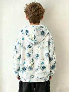 1 buah Sweatshirt Lengan Panjang Rajut Ringan Kasual Motif Tie-Dye Sepeda Motor untuk Anak Laki-laki, Cocok untuk Musim Semi dan Gugur - MultiWarna - View 2