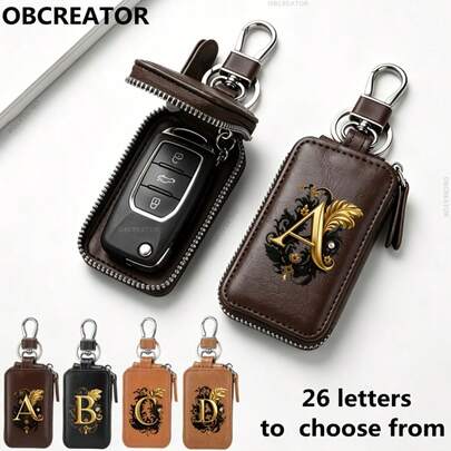 Men's Car Key Bag,Key Protection Cover,Zero Wallet, Metal Hook And,Walletzipper,Retrobagsuitableforcarremote Control,Key Storage Bag,Gift To Boyfriend
