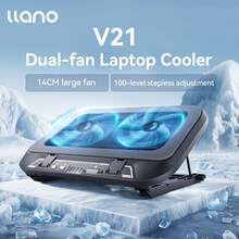Llano V21 Laptop Cooler With 14CM Dual Fans Powerful Cooling For 14-17.3 Inch Notebooks, Adjustable Height & Foldable Design, RGB Lighting - View 6