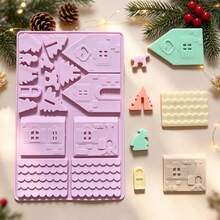 1pc Silicone Gingerbread House Baking Mold - Versatile Dessert Tray For Chocolate Cakes, ,Perfect For Holiday Candy, DIY Birthday Treats, And Gift Decorations - Multicolor - View 8