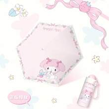 Sanrio Authorized Melody 5-Fold Umbrella, Black Coating Sun Protection, Cartoon Cute Print, Girly Style, Rain & Sun Umbrella - Multi-color - View 7
