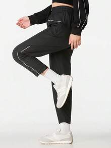 Under Armour Women's Sports Long Pants Pjt Rck Brahma Pant-BLK Woven Drawstring Cuffed Casual Fitness Running Workout 1373593-002 - Black - View 3