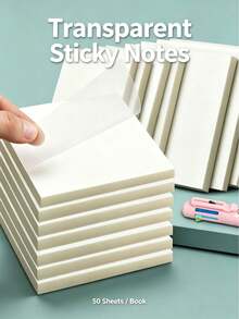 7pcs Transparent PET Line Sticky Notes, Fluorescent Horizontal Line Adhesive Index Tabs For Students, Waterproof PET Fluorescent Indicator Stickers, Book Notebook Planner Marking Labels, Suitable For Boys And Girls, Student Office Reading Stationery, Gift Idea, Learning Reward - Color Series - View 1