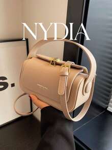 Tas Tangan Trapesium Fashion Wanita, Minimalis Elegan, Kapasitas Besar, Tote & Crossbody - Khaki - View 1