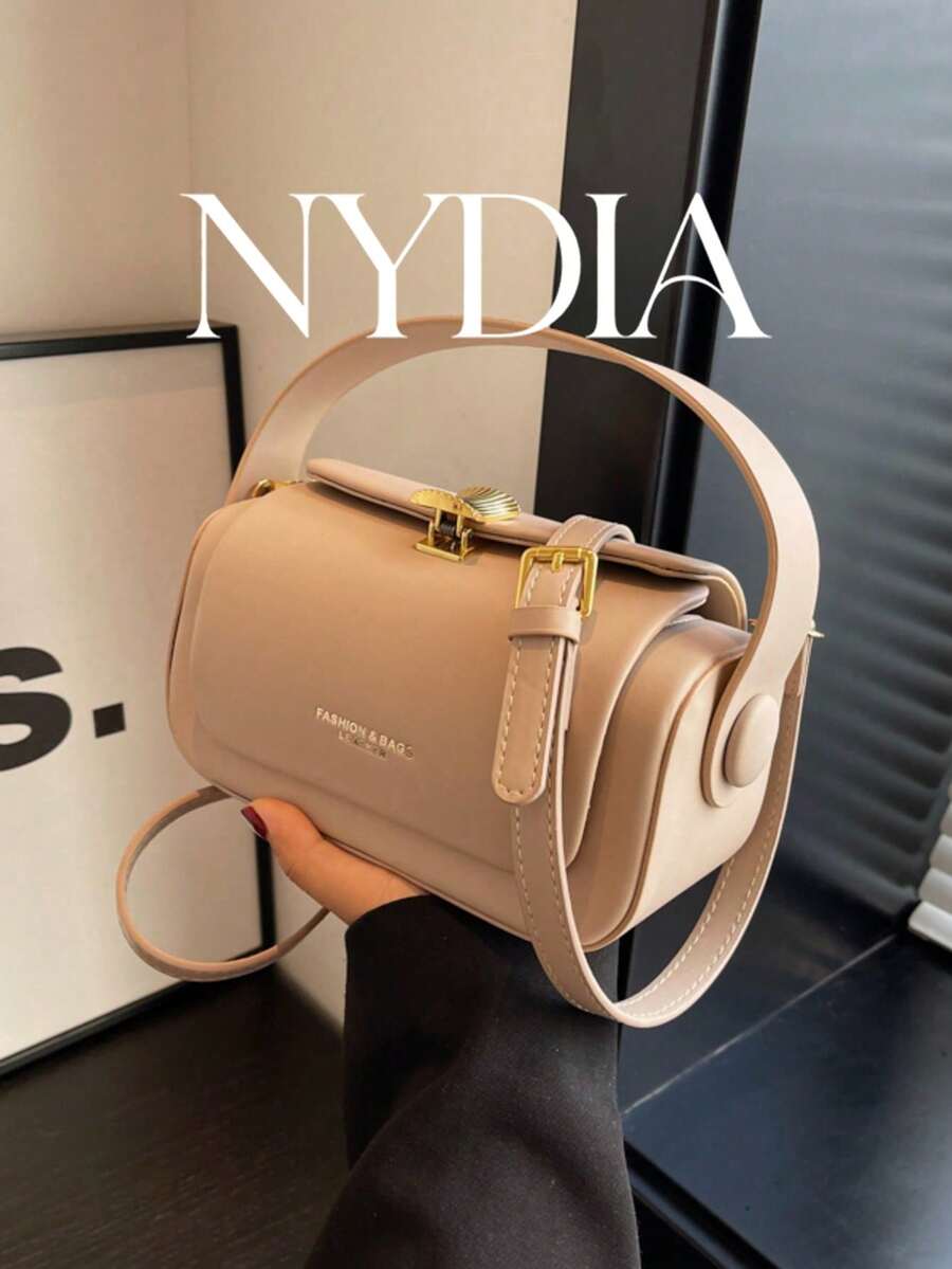 Tas Tangan Trapesium Fashion Wanita, Minimalis Elegan, Kapasitas Besar, Tote & Crossbody - Khaki - View 1