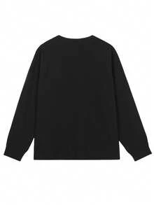 1pc Men's Henley Neck Waffle Knit T-Shirt, Waffle Fabric, Comfortable Casual, Henley Collar, Easy To Wear, Button Detail, Suitable For Daily Wear, Old Money Style - Black - View 6