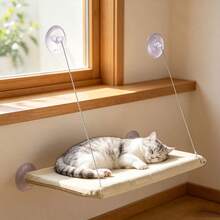 Hammock Gantung untuk Kucing dengan Perekat Kaca yang Kuat, Kain Jaring yang Bernapas, dan Kasur Kucing yang Dapat Dilepas dan Dicuci - Dril - View 4