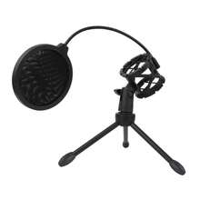 Desktop Tripod Microphone Stand With Pop Filter Flexible Hose, Adjustable Angle, Portable Microphone Holder For Live Streaming, Recording, Karaoke - one-size - View 10