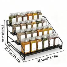 4層廚房調料架，適用於醬料瓶、調味料罐、量匙、刀具及各種小型廚房用品，現代多功能檯面收納架，適用於廚房或浴室，實用廚房配件 - 彩色 - 查看 14