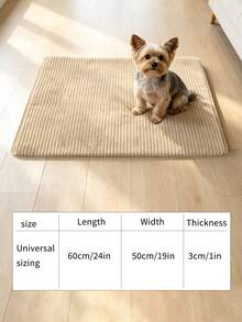 1pc Soft Corduroy Pet Cushion, Warm Sleeping Pad For Cats And Dogs, Non-Slip Indoor Window Sill Sofa Bed, Suitable For Large, Medium And Small Pets, Machine Washable - Multicolor - View 2