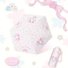 Sanrio Authorized Melody 5-Fold Umbrella, Black Coating Sun Protection, Cartoon Cute Print, Girly Style, Rain & Sun Umbrella - Multi-color - View 3