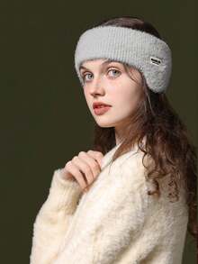 1 Peça Tiara de Inverno Dual-Use para Mulheres, Protetor de Orelha de Lã Tricotada Macia e Doce, À Prova de Vento e Quente, Design Reforçado, Multifuncional e Portátil, Adequado para Passeios Diários, Ciclismo, Esqui, Esportes, Fitness e Viagens - Multicolorido - Visão 11