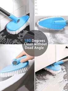 Multifunctional Bathroom Floor Scrub Brush Hard Bristles Crevice Gap Cleaning Brush Long Ergonomic Non‑Slip Handle Tile Wall Toilet Shower Stain Removal Heavy‑Duty Household Cleaning Supplies - Practical - View 8