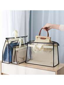 Handbag Dust-Proof Storage Bag, Purse Organizer, Wallet Protective Cover, Zippered Closet Hanging Bag, 3 Sizes Transparent Dust-Proof Bags, Suitable For Handbags, Suitable For Women And Girls - Multicolor - View 10