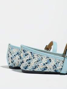Plus Size Women's Mary Jane Shoes New Spring/Summer Blue Hollow Mesh Breathable Low Vamp Flat Casual Vacation Comfortable Shoes - Baby Blue - View 8