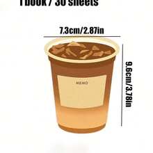 1 Set Coffee Cup Sticky Notes, Fun Coffee Pattern, Ideal For Reminders, Memo And Study Notes, Minimalist Message Signature Memo Pad - Multicolor - View 4